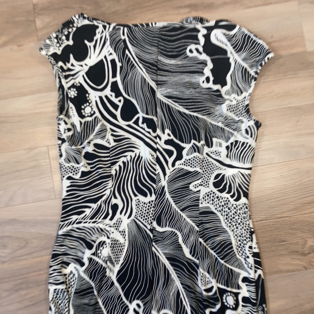 evan picone dress abstract print dress w stretch casual party size 4 - Picture 10 of 14